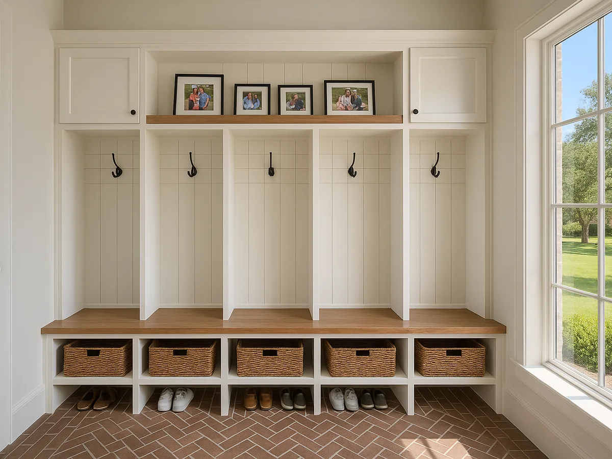 Custom mudroom with built-ins